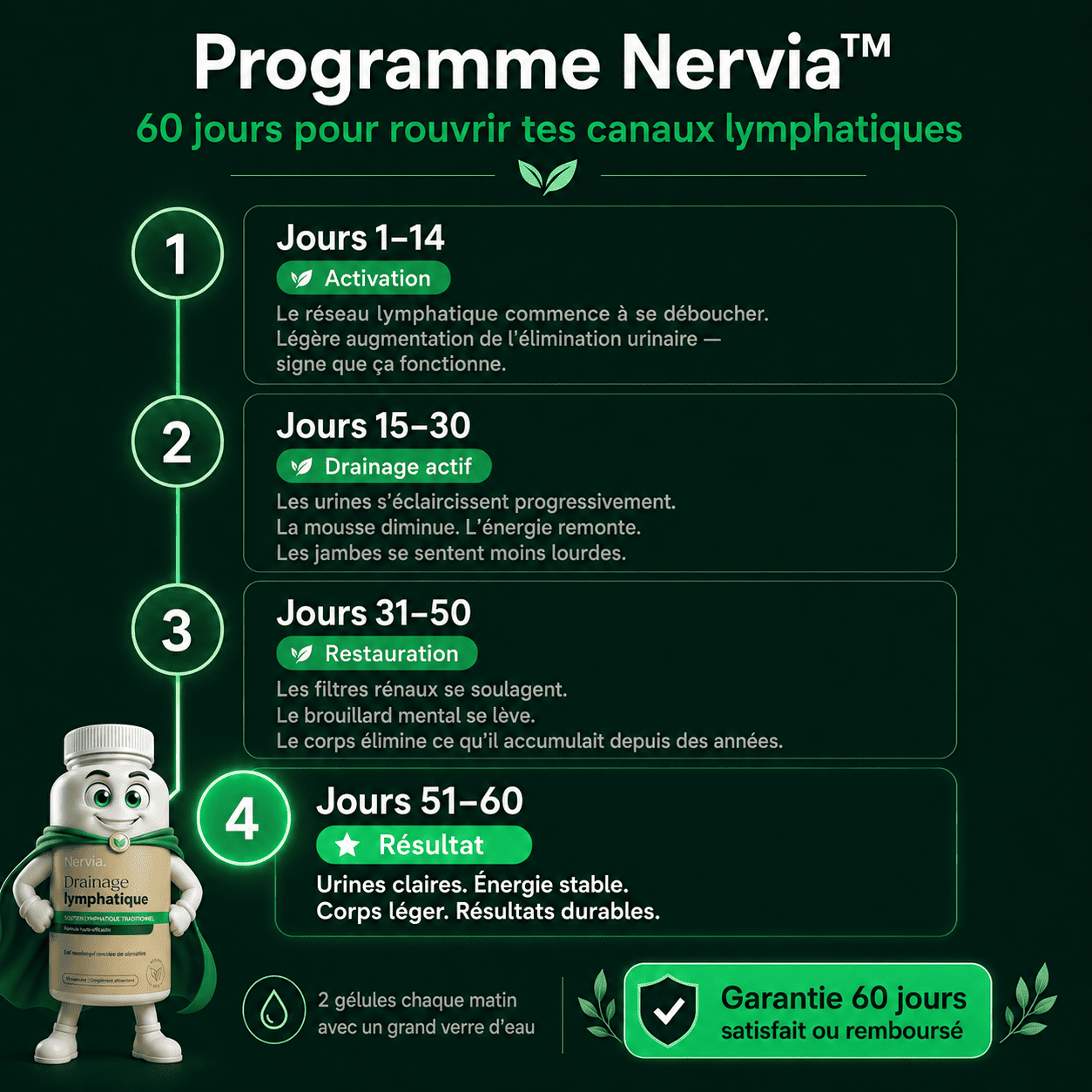 Nervia™ Drainage — Débouchez le réseau lymphatique de vos reins